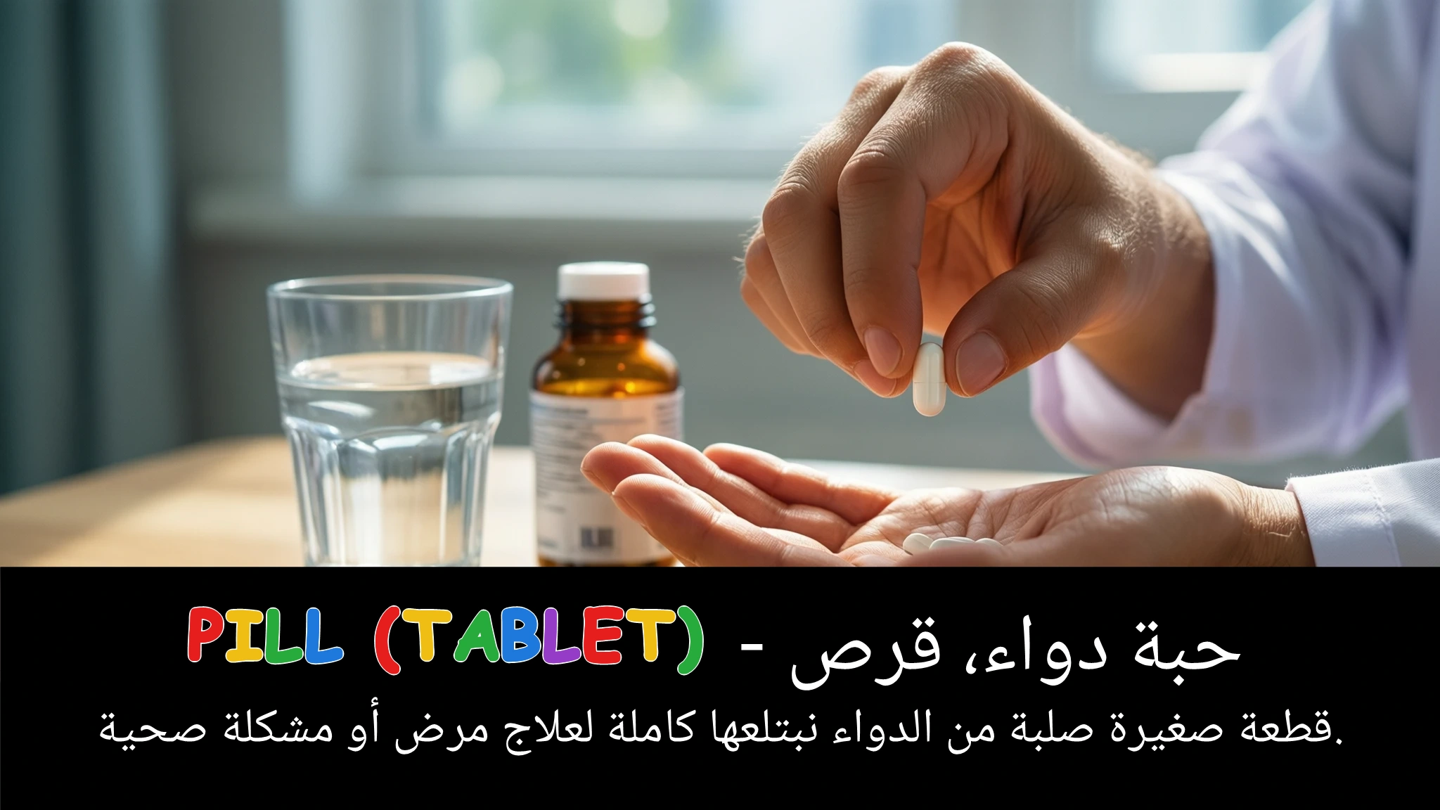 Arabic Illustration for pill (tablet)